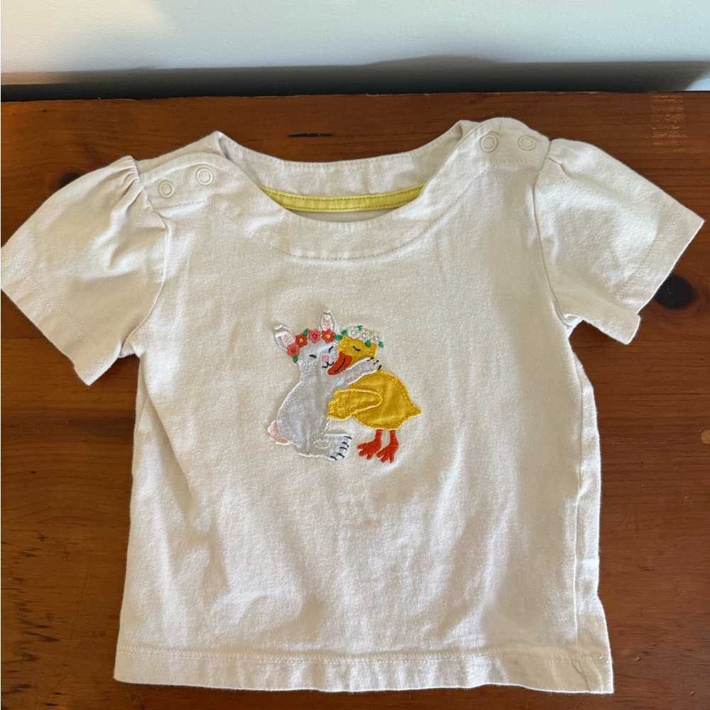 Baby Boden bunny and chick appliqué top
